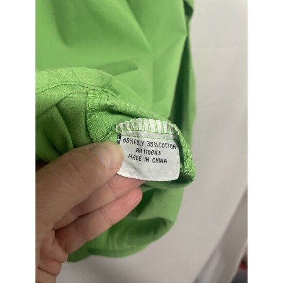 Fortino Landi Dress Shirt Men 17 34/35 Green Button Down Long Sleeve - Picture 3 of 8